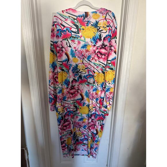 Plus Size All Over Print Front Pleated Bodycon Midi Dress size 2XL - Picture 5 of 6